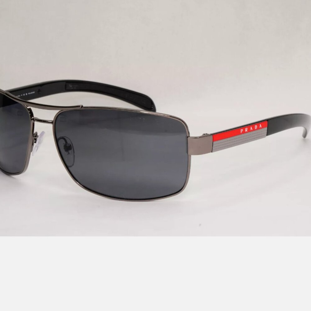 Prada Polarized Gunmetal Black 65mm Sunglasses - Picture 4 of 8